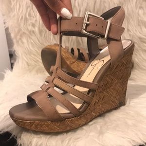 Cute Taupe Wedges